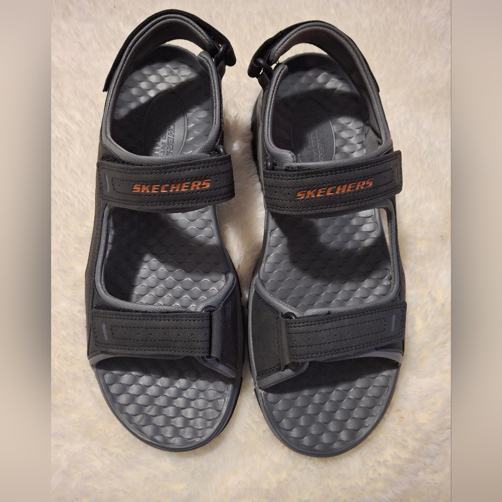 Skechers Tresmen Garo Charcoal Men's  Sandals Size 13.